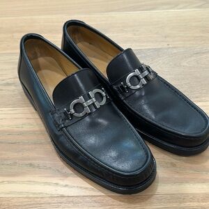 Ferragamo Horse-Bit Loafers Men’s Size 10.5 Black Leather Made in Italy